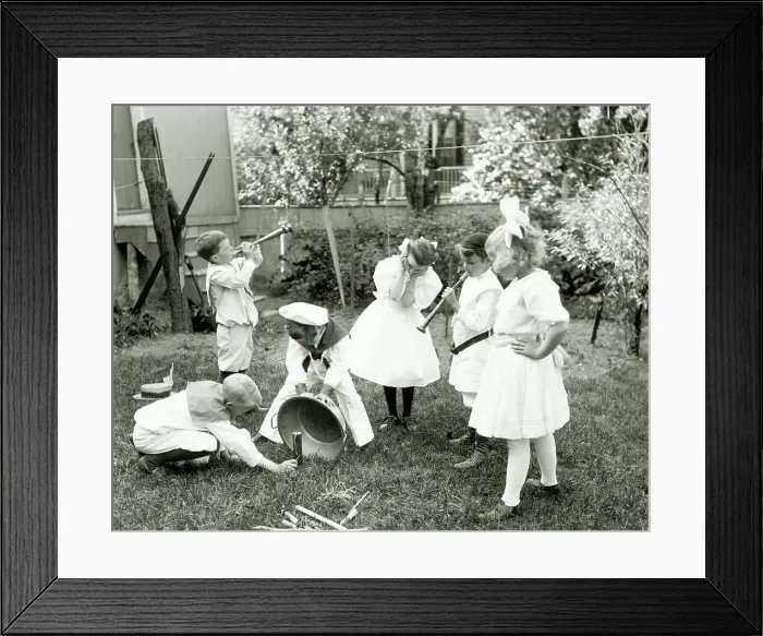 Framed Print : Children W / Noisemakers / Firecrackers Framed Print : Children W / Noisemakers / Firecrackers
