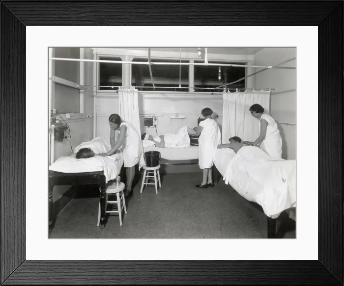 Framed Print : Women'S Massage Treatments, Circa 1920'S Framed Print : Women'S Massage Treatments, Circa 1920'S