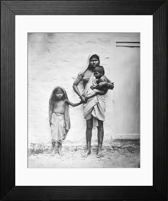 Framed Print : Low Caste Family Of India