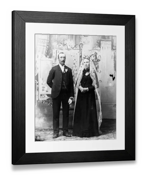 Framed Print : 19Th Century Wedding Portrait