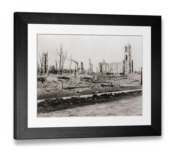 Framed Print : Ruins Of Chicago Fire / 1871 / Churches Framed Print : Ruins Of Chicago Fire / 1871 / Churches