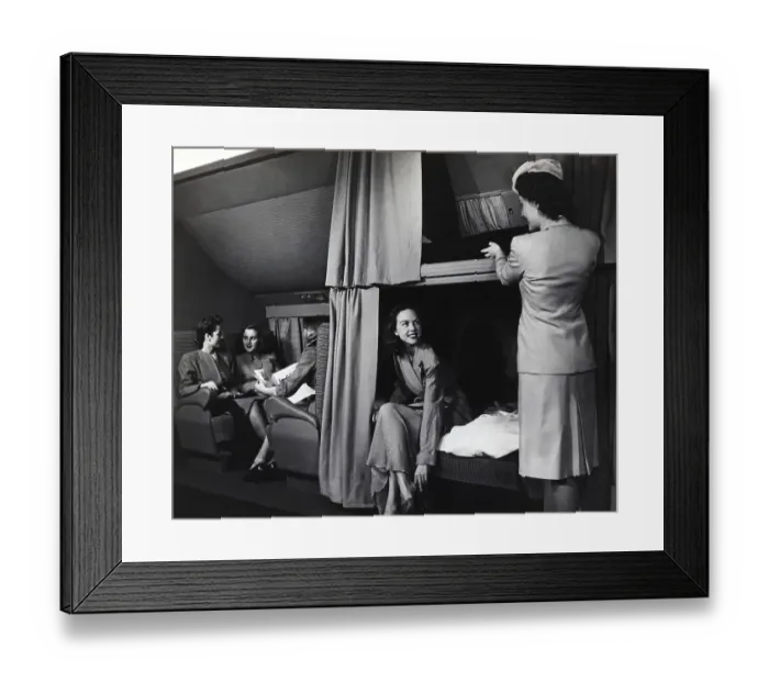 Framed Print : Interior Women in Cabin of DC-6 Airplane Framed Print : Interior Women in Cabin of DC-6 Airplane