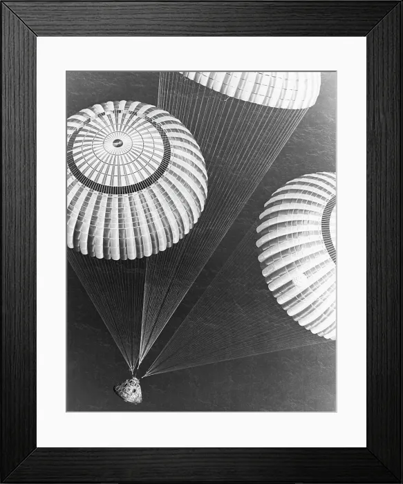 Framed Print : Apollo 17 Parachuting into Pacific Framed Print : Apollo 17 Parachuting into Pacific