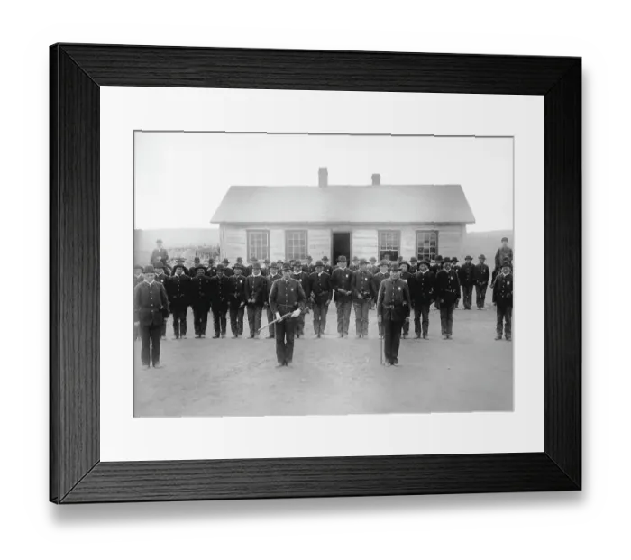 Framed Print : Indian Police Standing At Attention Framed Print : Indian Police Standing At Attention