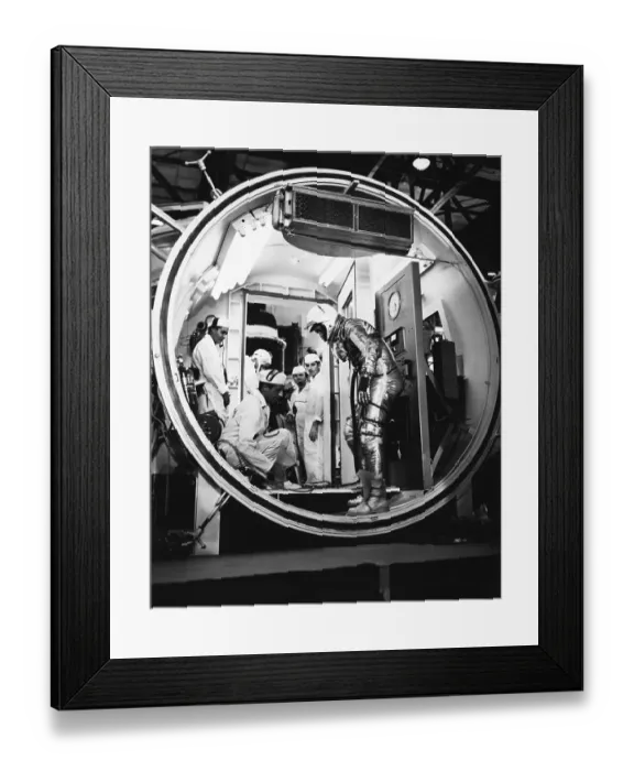 Framed Print : John Glenn in Spacesuit Enters Chamer Framed Print : John Glenn in Spacesuit Enters Chamer