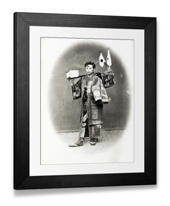 Framed Print : Japanese Newspaper Boy