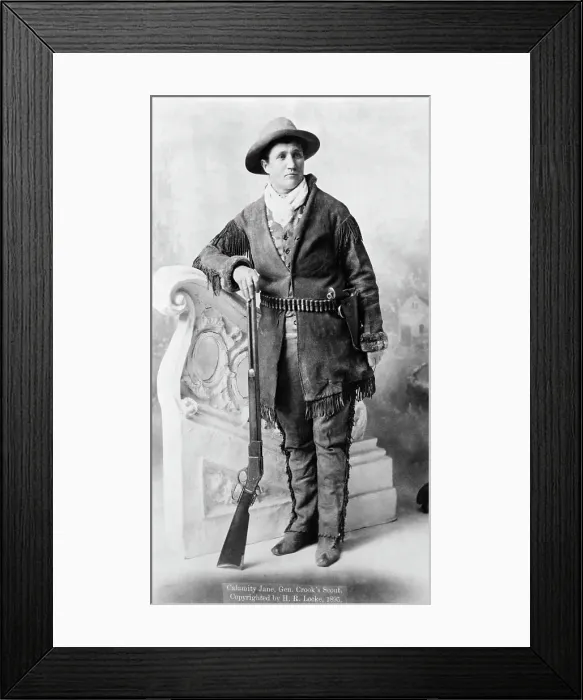Framed Print : Calamity Jane Standing With Rifle Framed Print : Calamity Jane Standing With Rifle