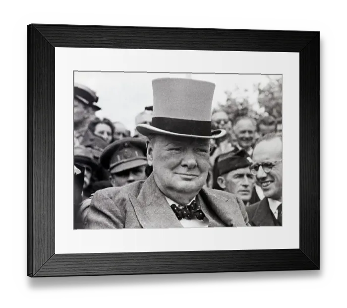 Framed Print : Winston Churchill In Top Hat; No Cigar Framed Print : Winston Churchill In Top Hat; No Cigar