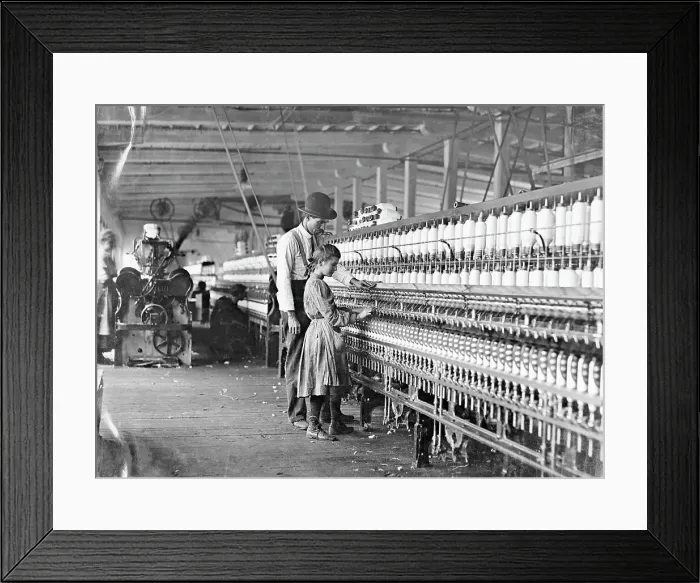 Framed Print : Girl Working At Factory Being Instructed Framed Print : Girl Working At Factory Being Instructed