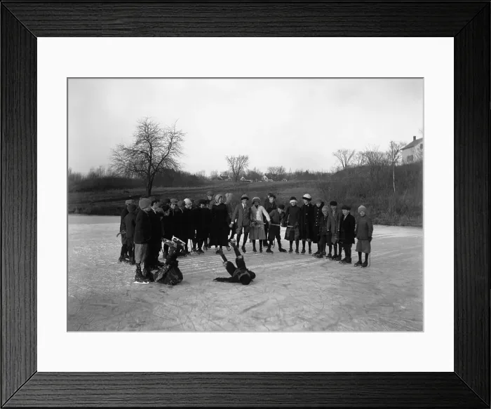 Framed Print : People on ice rink in winter Framed Print : People on ice rink in winter