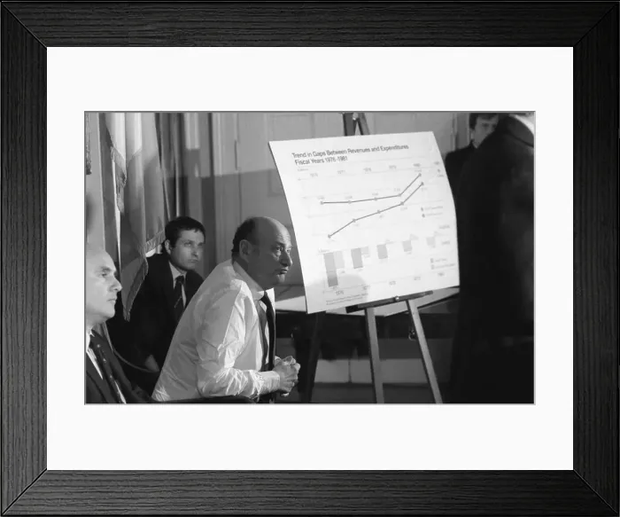 Framed Print : Ed Koch holds a press conference on year-end report on economic conditions Framed Print : Ed Koch holds a press conference on year-end report on economic conditions