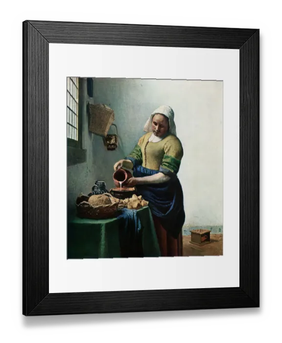 Framed Print : The Milkmaid by Jan Vermeer Framed Print : The Milkmaid by Jan Vermeer