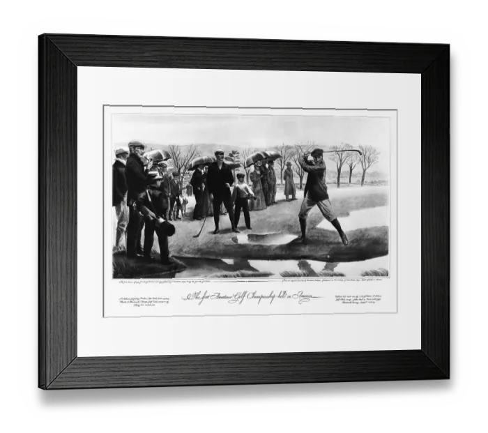 Framed Print : First Amateur Golf Championship in America Framed Print : First Amateur Golf Championship in America