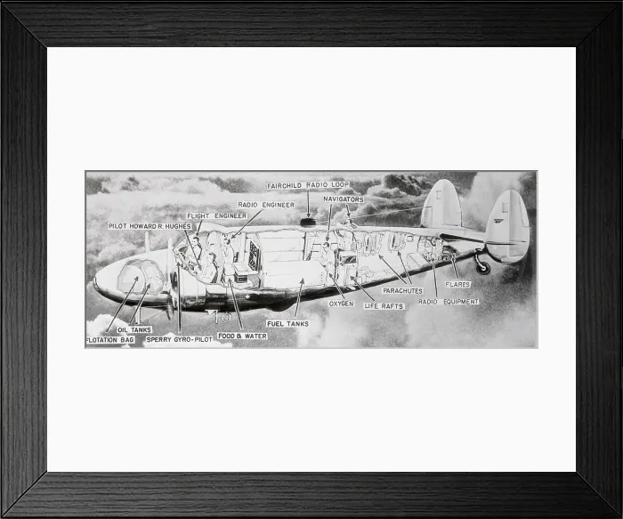 Framed Print : Cross Sectional View of Hughes Ocean Spanning Plane Framed Print : Cross Sectional View of Hughes Ocean Spanning Plane