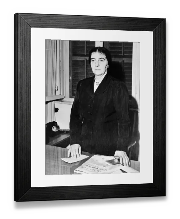 Framed Print : Golda Meir Standing At Desk Framed Print : Golda Meir Standing At Desk