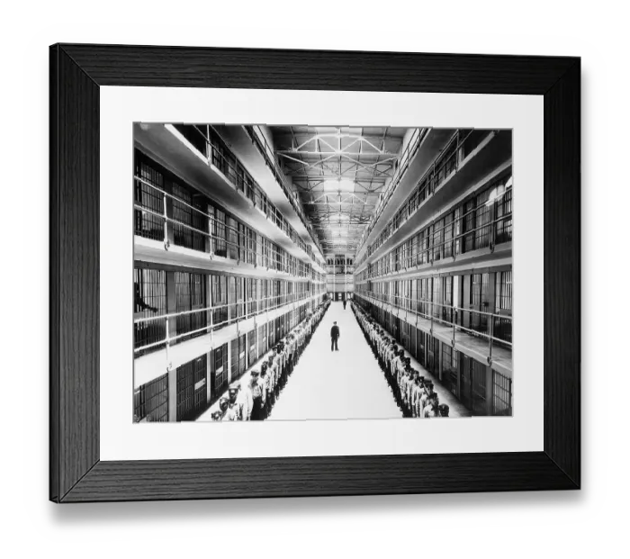 Framed Print : Prisoners Lined Up In Front Of Cells Framed Print : Prisoners Lined Up In Front Of Cells
