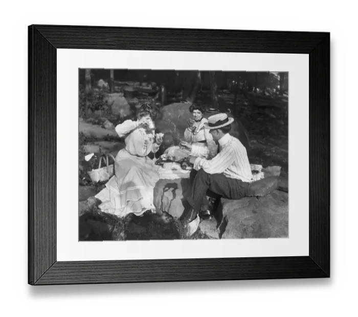 Framed Print : Picnic In The Woods, Circa 1900 Framed Print : Picnic In The Woods, Circa 1900