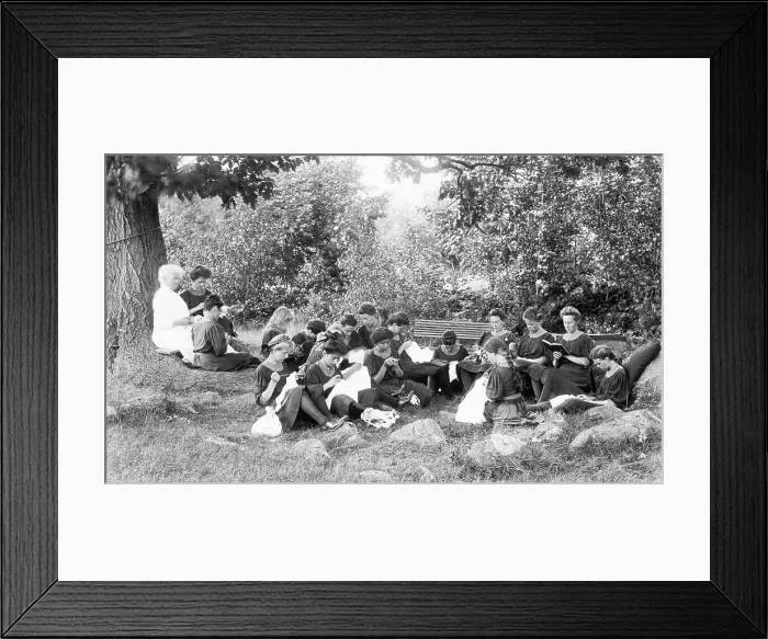 Framed Print : Sewing Circle in New England