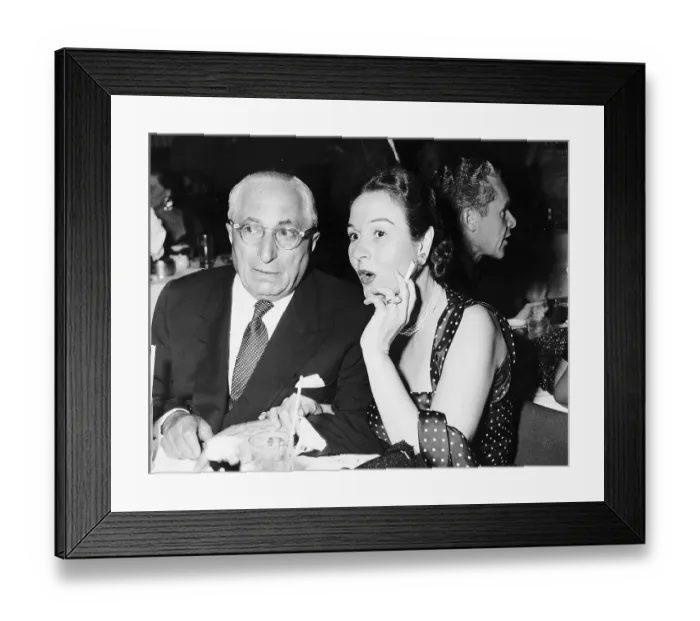 Framed Print : Louis B.Mayer W / Wife At Night Club / 1950S Framed Print : Louis B.Mayer W / Wife At Night Club / 1950S