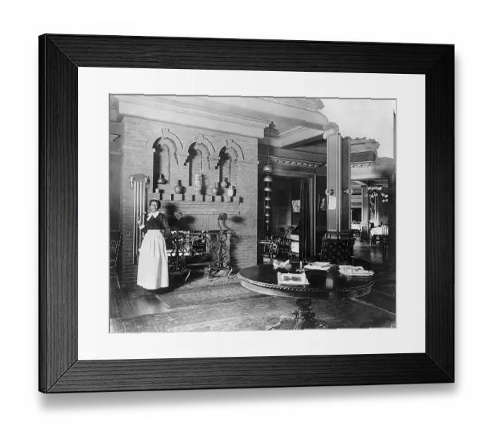 Framed Print : Maid Ringing Dinner Bell Framed Print : Maid Ringing Dinner Bell
