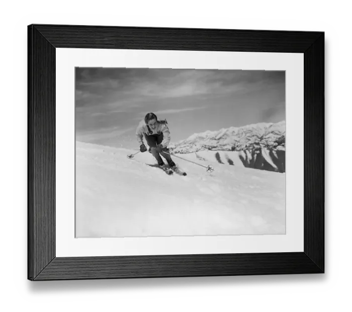 Framed Print : Gretchen Fraser Skis Down Slopes Framed Print : Gretchen Fraser Skis Down Slopes