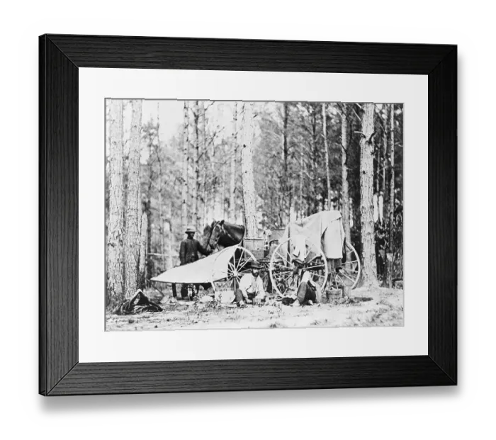 Framed Print : Matthew Brady W / Horse-Drawn Photo Equipm