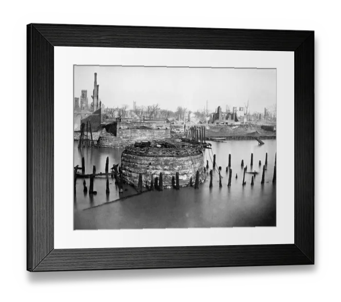 Framed Print : Chicago Fire / 1871 / Ruins Of Bridge Framed Print : Chicago Fire / 1871 / Ruins Of Bridge