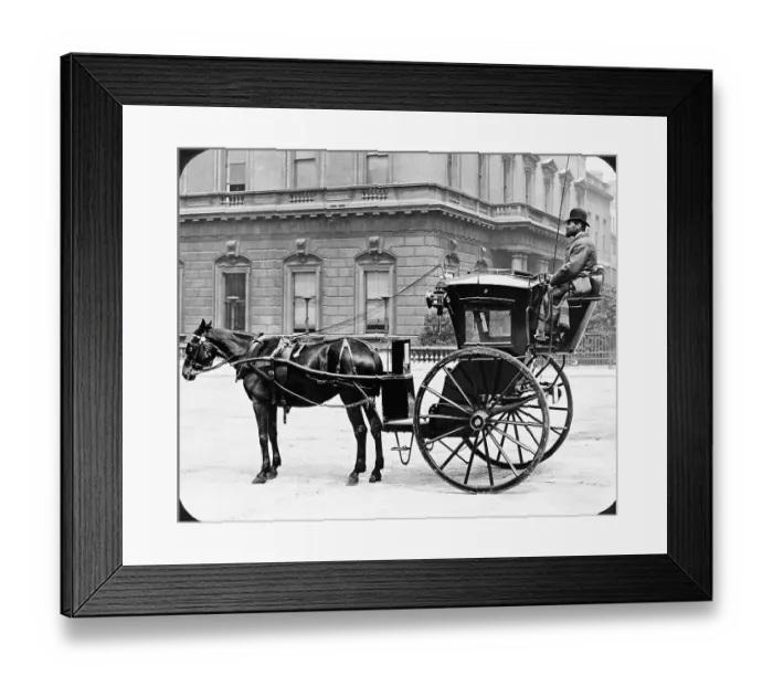 Framed Print : A London Horsedrawn Handsome Carriage Framed Print : A London Horsedrawn Handsome Carriage