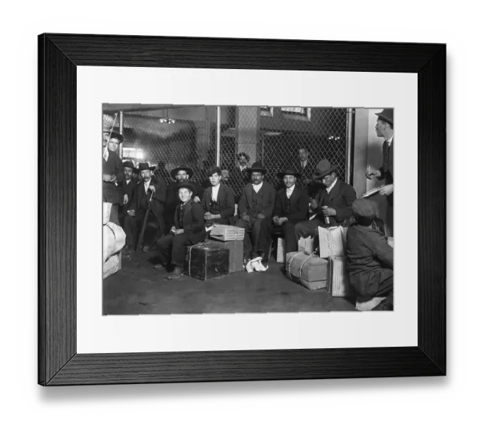 Framed Print : Italian Arrivals at Ellis Island Framed Print : Italian Arrivals at Ellis Island