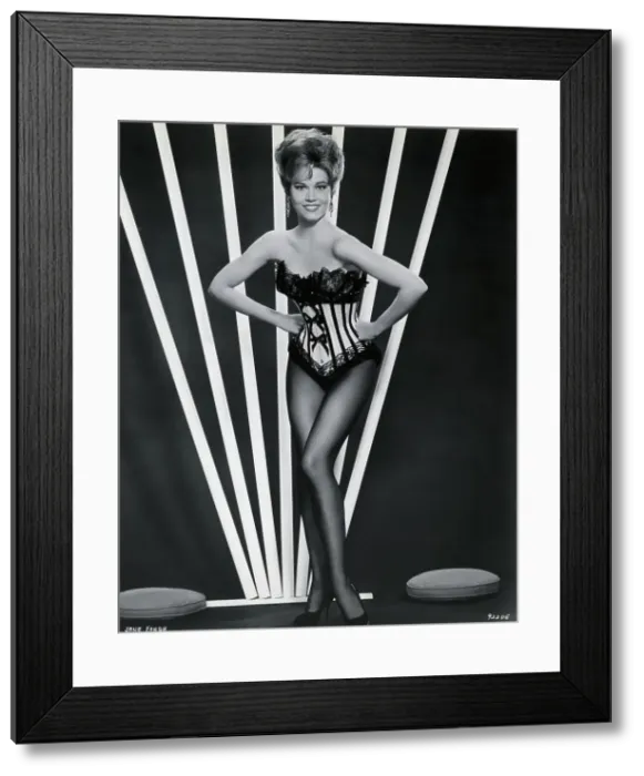 Framed Print : Jane Fonda in Pose / Lingerie Corset Framed Print : Jane Fonda in Pose / Lingerie Corset