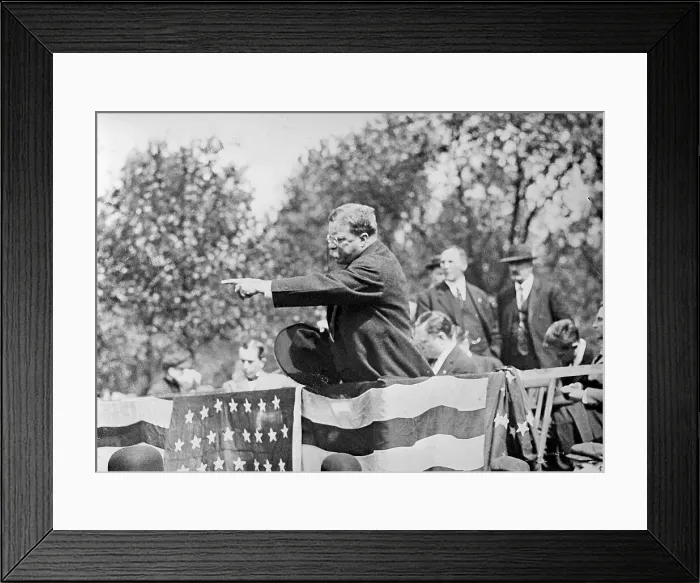 Framed Print : Theodore Roosevelt Speaking at Campaign Rally Framed Print : Theodore Roosevelt Speaking at Campaign Rally