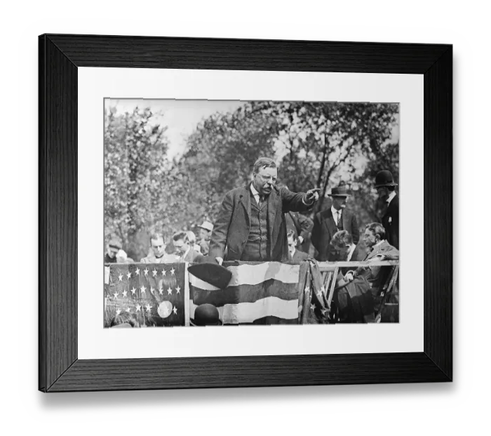 Framed Print : Theodore Roosevelt Giving Campaign Speech Framed Print : Theodore Roosevelt Giving Campaign Speech