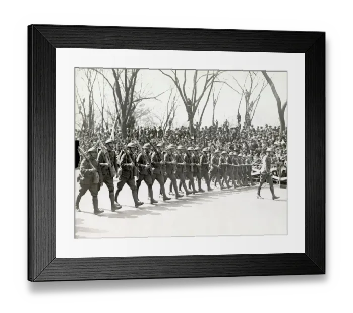 Framed Print : Returning Doughboys Marching 1919 Framed Print : Returning Doughboys Marching 1919