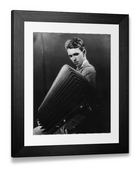 Framed Print : Young James Stewart Playing Accordion Framed Print : Young James Stewart Playing Accordion