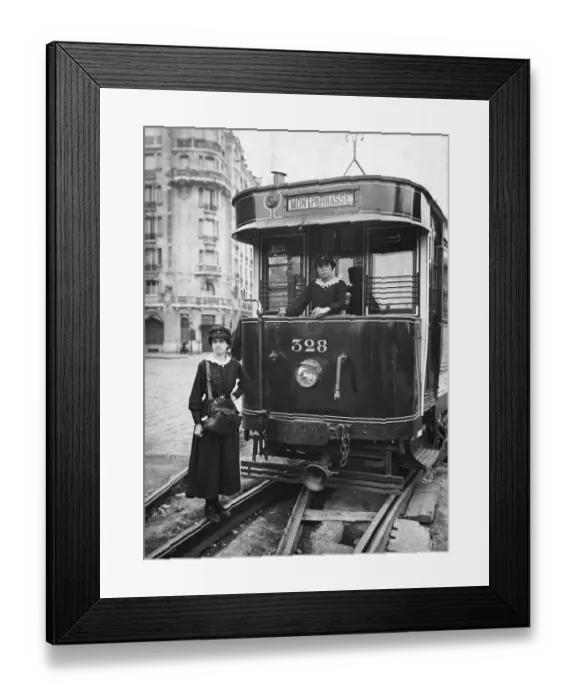 Framed Print : Woman Trolley Operators in Paris Framed Print : Woman Trolley Operators in Paris
