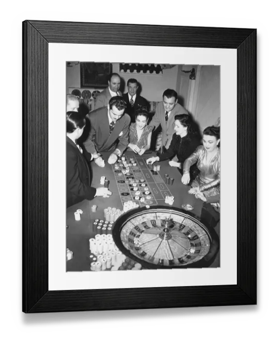 Framed Print : People at a Roulette Wheel Gambling Framed Print : People at a Roulette Wheel Gambling