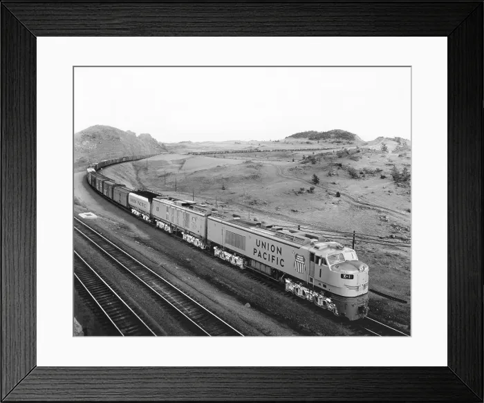 Framed Print : Overhead View of Large Freight Train Framed Print : Overhead View of Large Freight Train