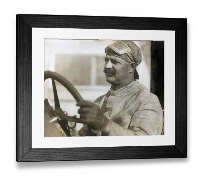 Framed Print : Louis Chevrolet Behind the Wheel Framed Print : Louis Chevrolet Behind the Wheel