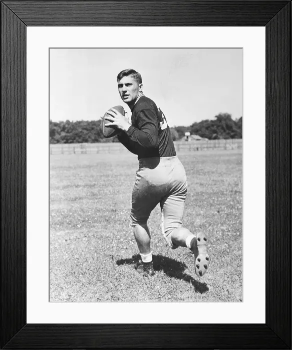 Framed Print : Johnny Lujack Runs W / Football On Field Framed Print : Johnny Lujack Runs W / Football On Field
