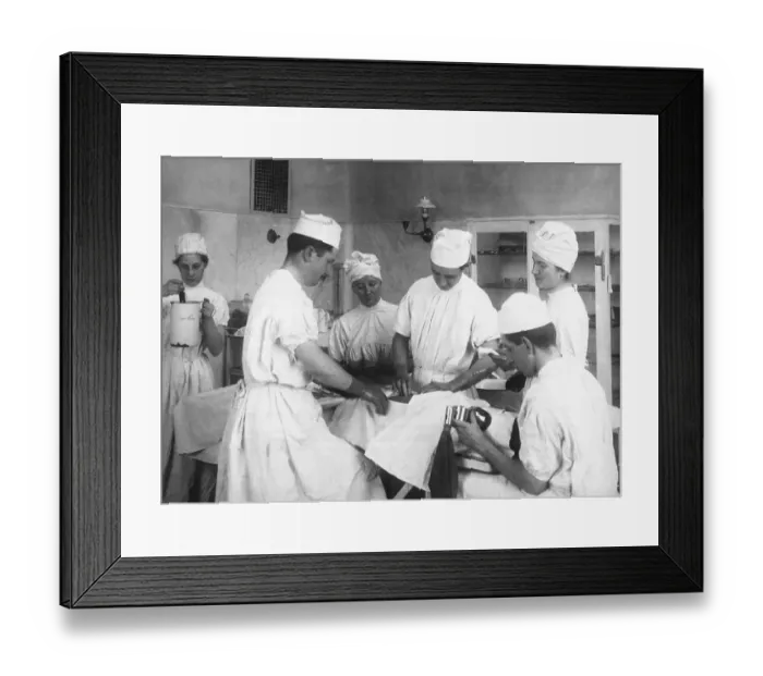 Framed Print : Surgery In Progress, Circa 1900 Framed Print : Surgery In Progress, Circa 1900