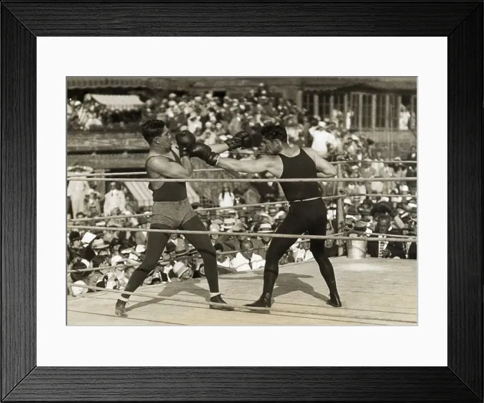 Framed Print : Jack Dempsey Sparring With Trainer Framed Print : Jack Dempsey Sparring With Trainer