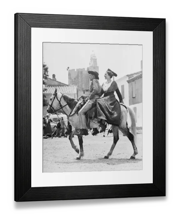 Framed Print : Arlesienne & Cowboy On Horseback Framed Print : Arlesienne & Cowboy On Horseback