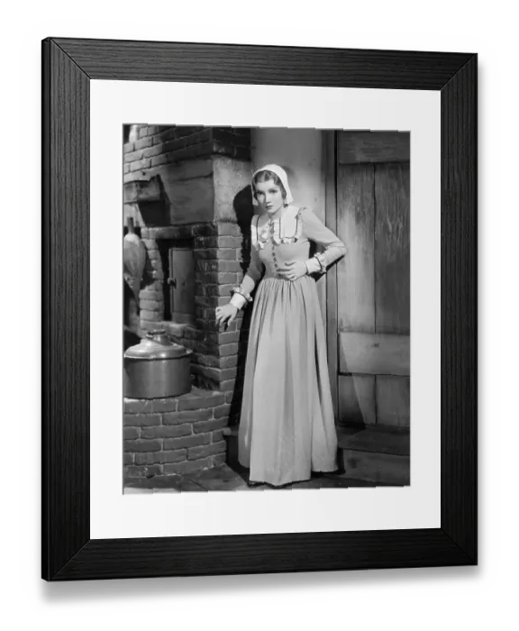 Framed Print : Claudette Colbert Dressed As Puritan Framed Print : Claudette Colbert Dressed As Puritan