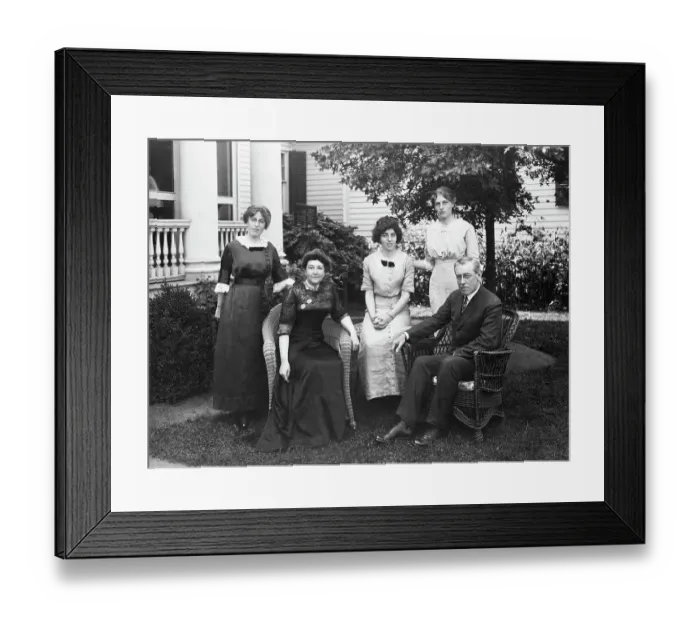Framed Print : Woodrow Wilson And Family On Porch Framed Print : Woodrow Wilson And Family On Porch
