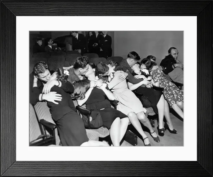 Framed Print : Soldiers And Wives Re-United Framed Print : Soldiers And Wives Re-United