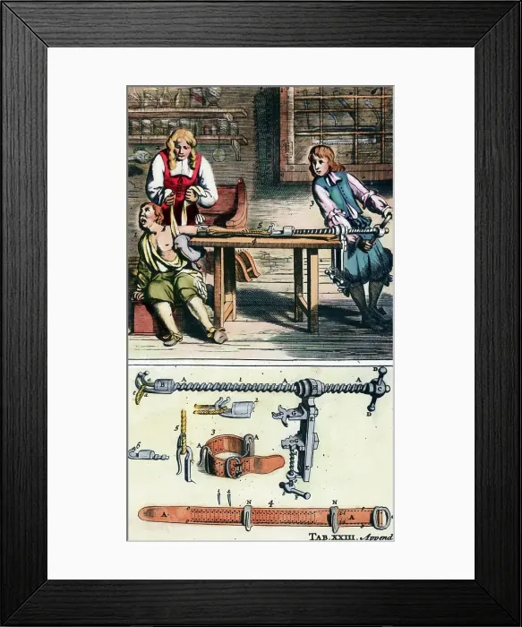 Framed Print : Man Geting Shoulder Relocated 18Th Cent Framed Print : Man Geting Shoulder Relocated 18Th Cent