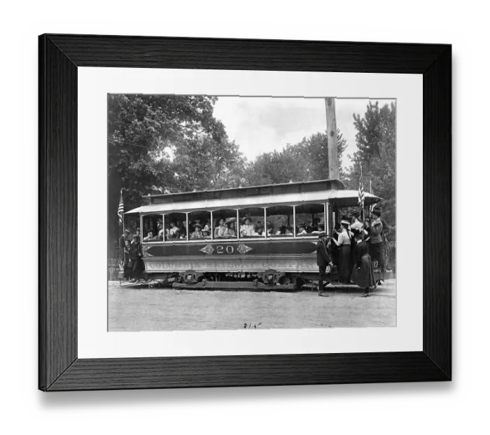 Framed Print : Street Car Used For School Outing Framed Print : Street Car Used For School Outing
