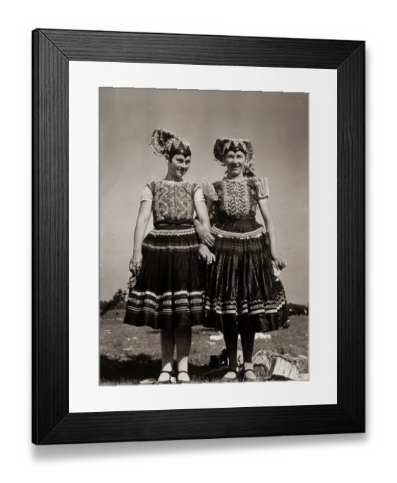 Framed Print : Two Women In Typical Slovakian Garb Framed Print : Two Women In Typical Slovakian Garb