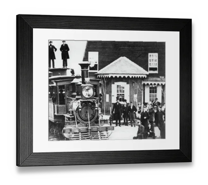 Framed Print : Train Arrives; Pres. Lincoln Framed Print : Train Arrives; Pres. Lincoln