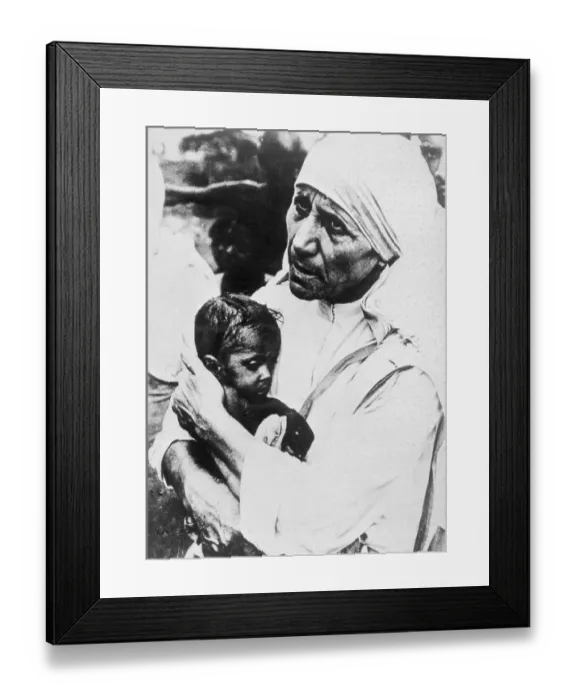 Framed Print : Mother Teresa Holding Little Boy Framed Print : Mother Teresa Holding Little Boy